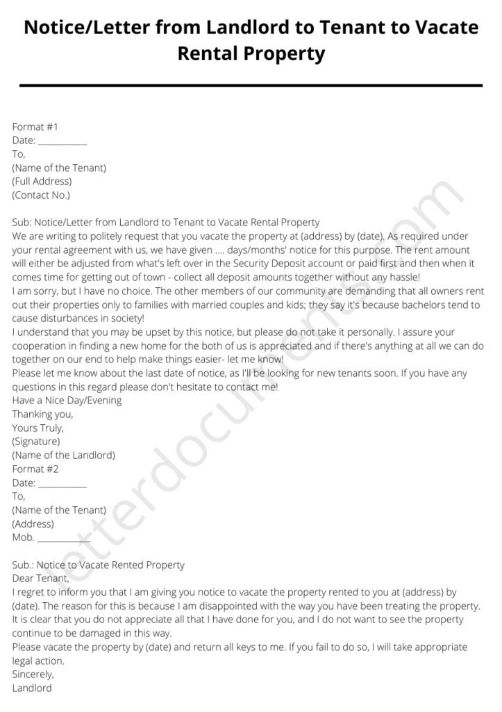 sample letter to tenant to pay rent on time