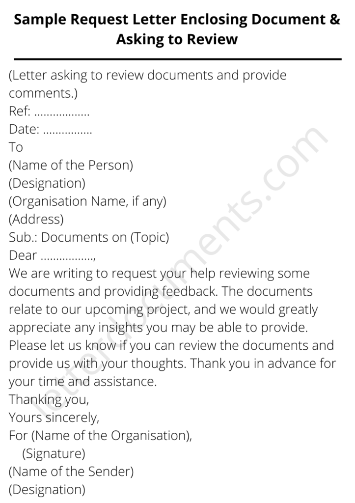 sample email requesting document review