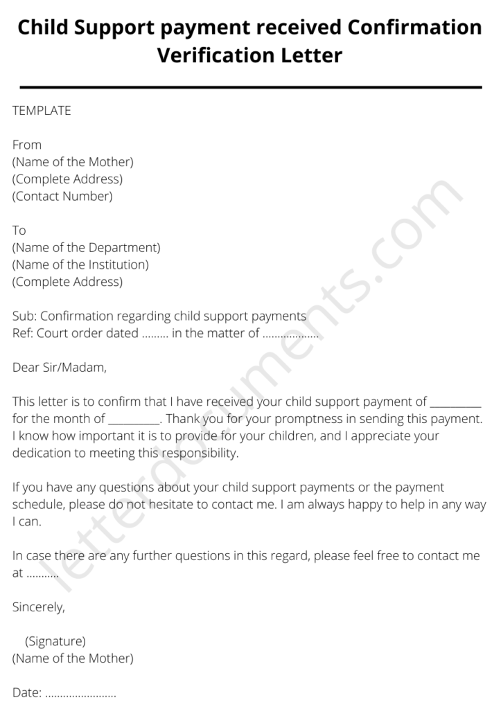 child-support-payment-received-confirmation-verification-letter