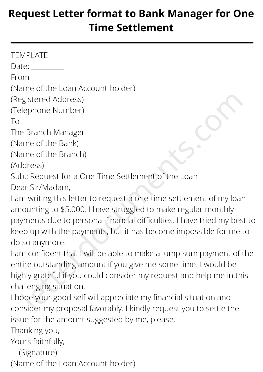 request-letter-format-to-bank-manager-for-one-time-settlement